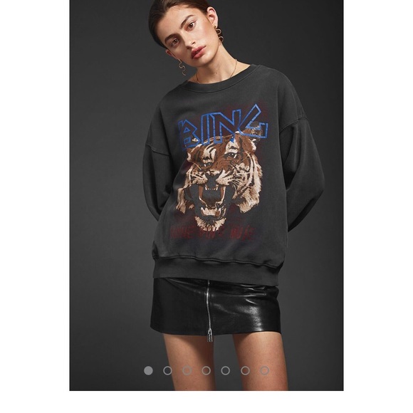 Anine Bing Tiger Sweatshirt - Black XS - Picture 1 of 8